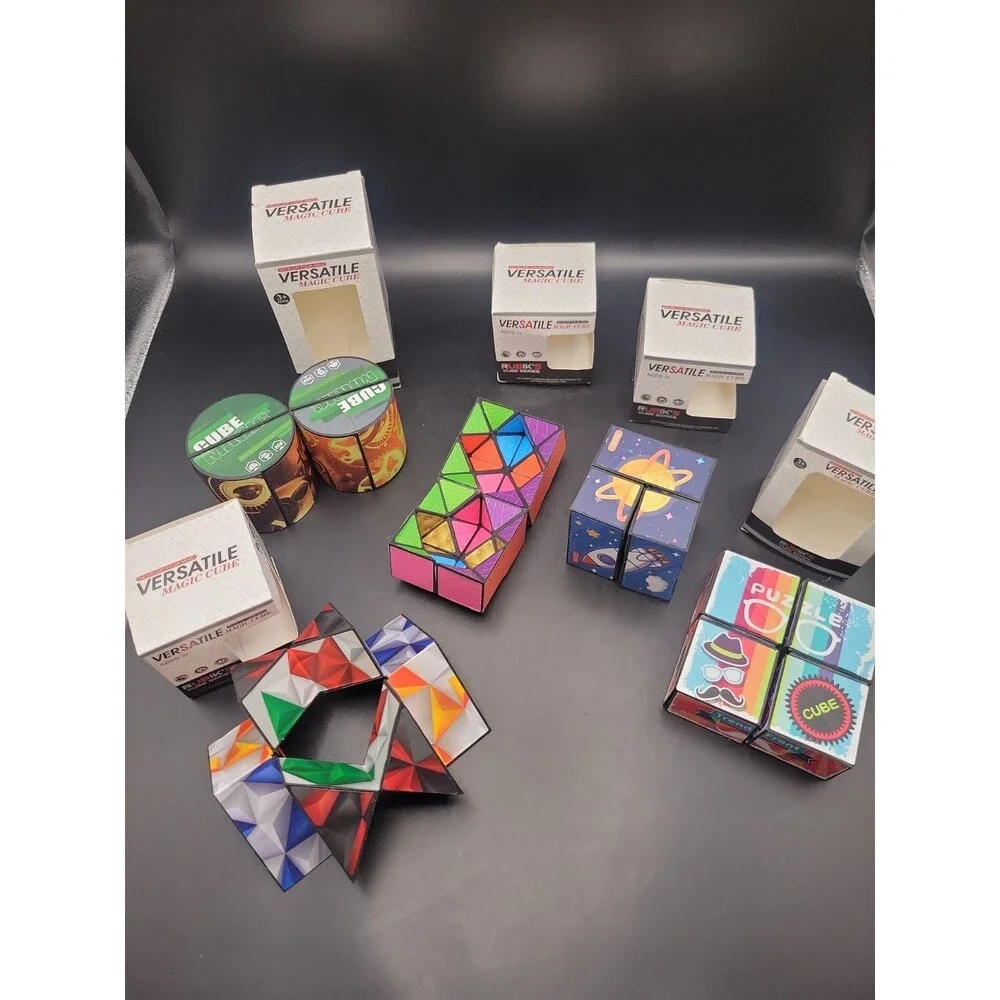 Versatile Magic Cube - 3D Puzzle Cubes - Fidget Toys Lot of 5 Puzzles